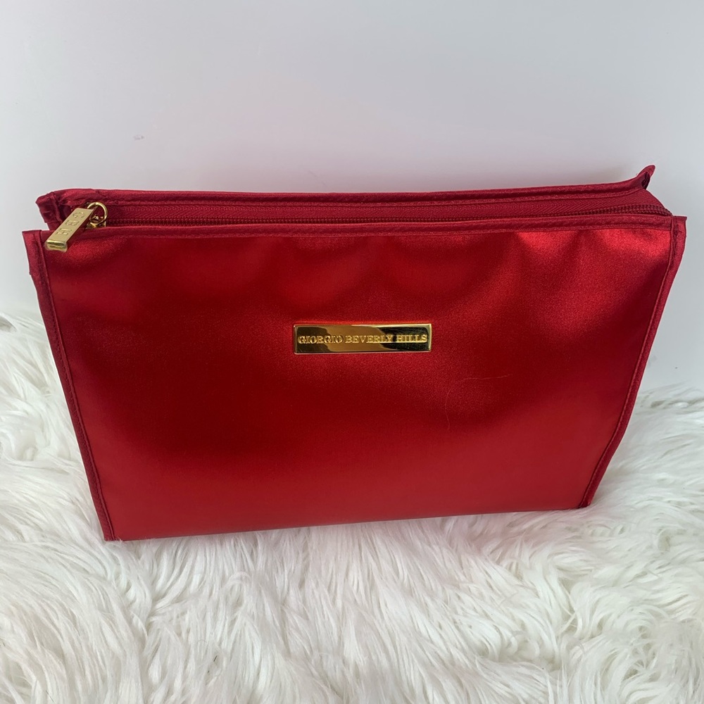 Giorgio Beverly Hills cosmetic/clutch bag red/gold - Picture 10 of 11